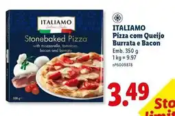 Lidl Italiamo - pizza com queijo burrata e bacon promoção