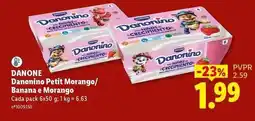 Lidl Danone - danonino petit morango/ banana e morango promoção