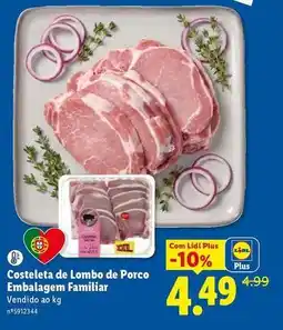 Lidl com - costeleta de lombo de porco embalagem familiar promoção