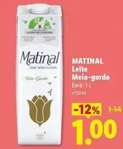 Lidl Matinal - leite meio gordo promoção