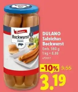 Lidl Deluxe - dulano salsichas bockwurst promoção