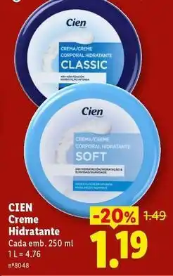 Lidl Cien - creme hidratante promoção