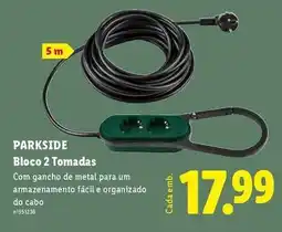 Lidl Parkside - bloco 2 tomadas promoção