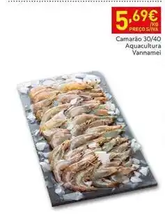 Recheio Aquacultura - camarão 30/40 vannamei promoção