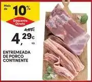 Continente Bom dia Continente - entremeada de porco promoção