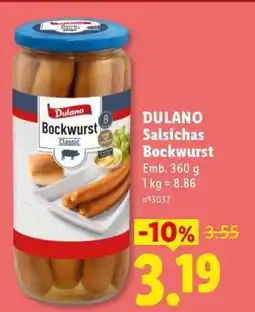 Lidl Dulano Salsichas Bockwurst promoção