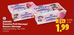 Lidl Danonino Petit Morango/Banana e Morango promoção