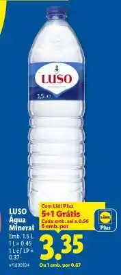 Lidl Luso Água Mineral promoção