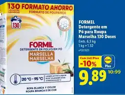 Lidl FORMIL Detergente em Pó para Roupa Marselha 130 Doses promoção