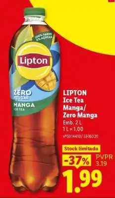 Lidl LIPTON Ice Tea Manga/Zero Manga promoção