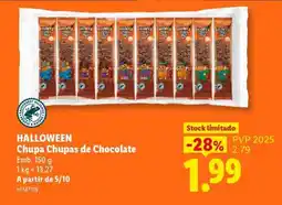Lidl HALLOWEEN Chupa Chupas de Chocolate promoção