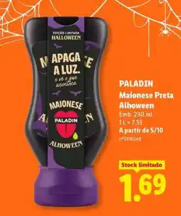 Lidl PALADIN Maionese Preta Alhoween promoção