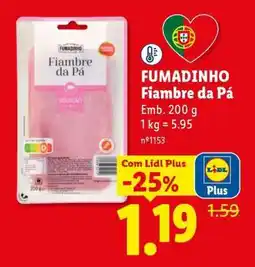 Lidl Fumadinho Fiambre da Pá promoção