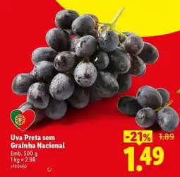 Lidl Uva Preta sem Grainha Nacional promoção