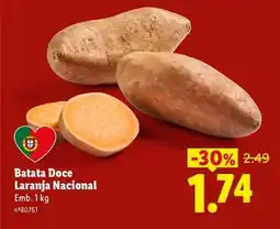 Lidl Batata Doce Laranja Nacional promoção