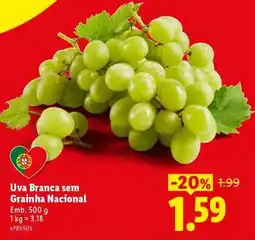 Lidl Uva Branca sem Grainha Nacional promoção