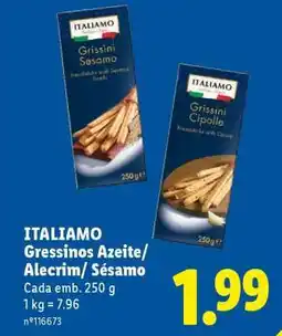 Lidl ITALIAMO Gressinos Azeite/Alecrim/Sésamo promoção