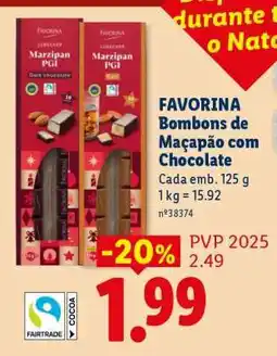 Lidl Favorina Bombons de Maçapão com Chocolate promoção