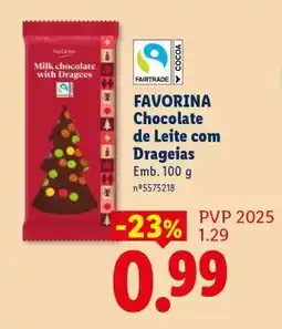 Lidl Favorina Chocolate de Leite com Drageias promoção