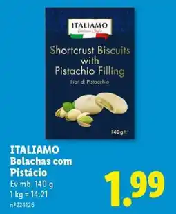 Lidl ITALIAMO Bolachas com Pistácio promoção