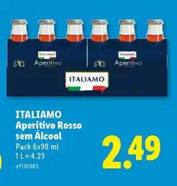 Lidl ITALIAMO Aperitivo Rosso sem Álcool promoção