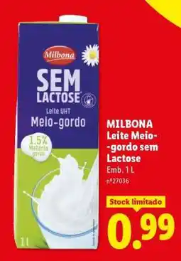 Lidl Milbona Leite Meio-gordo Sem Lactose promoção