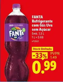 Lidl FANTA Refrigerante com Gás Uva sem Açúcar promoção