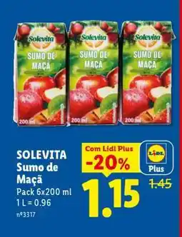 Lidl Solevita Sumo de Maçã promoção