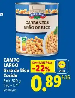 Lidl Campo Largo Grão de Bico Cozido promoção
