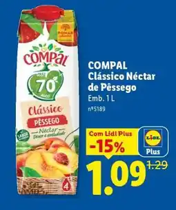 Lidl COMPAL Clássico Néctar de Pêssego promoção
