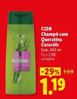 Lidl CIEN Champô com Queratina Caracóis promoção