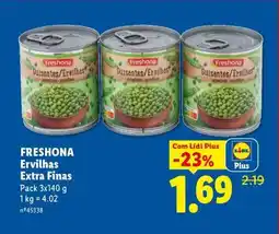 Lidl Freshona Ervilhas Extra Finas promoção