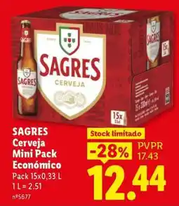 Lidl Sagres Cerveja Mini Pack Económico promoção