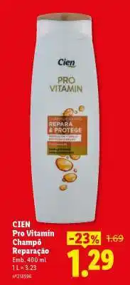 Lidl CIEN Pro Vitamin Champô Reparação promoção