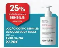 Auchan Sensilis - locao corpo glicolic body treat promoção
