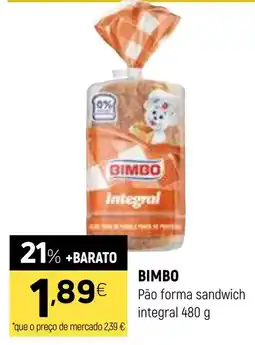 Coviran Bimbo pão forma sandwich integral promoção