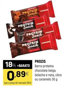 Coviran Prozis barra proteína chocolate belga, bolacha e nata, côco ou caramelo promoção