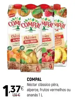 Coviran Compal nectar clássico pêra, alperce, frutos vermelhos ou ananás promoção