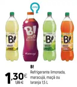 Coviran B! refrigerante limonada, maracujá, maçã ou laranja promoção