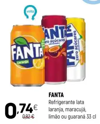 Fanta refrigerante lata laranja, maracujá, limão ou guaraná
