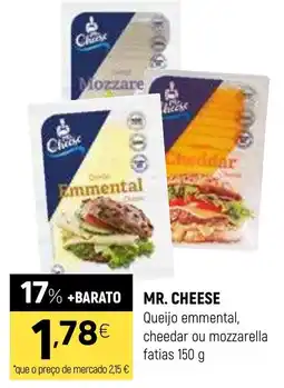 Coviran Mr. cheese queijo emmental, cheddar ou mozzarella promoção