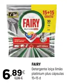 Coviran Fairy detergente loja limão platinum plus cápsulas promoção