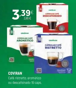 Coviran Coviran café ristretto, aromático ou descafeinado 16 caps. promoção