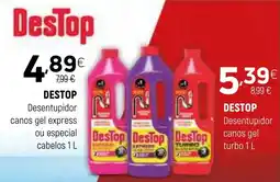 Coviran Destop desentupidor canos gel express ou especial cabelos 1 l promoção