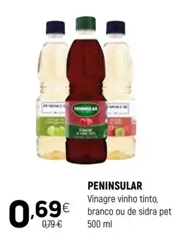 Coviran Peninsular vinagre vinho tinto, branco ou de sidra pet promoção