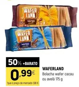 Coviran Waferland bolacha wafer cacau ou avelã promoção