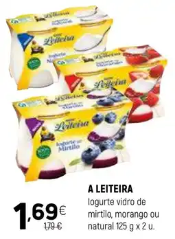 Coviran A Leiteira logurte vidro de mirtilo, morango ou natural promoção