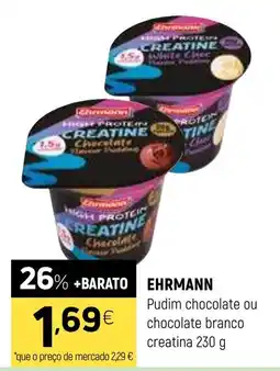 Coviran Ehrmann pudim chocolate ou chocolate branco creatina promoção