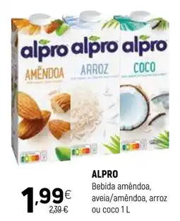 Coviran Alpro bebida amêndoa, aveia/amêndoa, arroz ou coco promoção