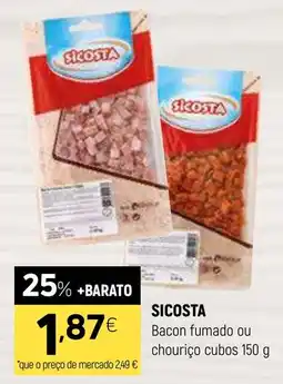 Coviran Sicosta bacon fumado ou chouriço cubos promoção